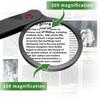 10X 30X Foldable Handheld Magnifying Glass, Pocket Reading Magnifier, 90mm