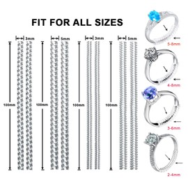 Coopache Invisible Ring Size Adjuster for Loose Rings – Ring Guard, Ring Sizer, 4 Sizes Fit Almost Any Ring. [12pcs]