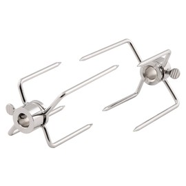 BBQ-Toro Meat Needles (Pack of 2) | Meat Needle with Locking Screw | Meat Clip for Rotisserie Double Meat Claw | Grill Fork | Meat Clips for Chicken, Shashlik and Much More