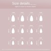 24pcs Long Almond False Nail French Glitter Star River Nail