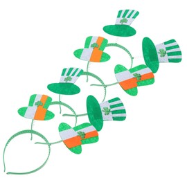 Baluue 4pcs Headband Headbands Tartan Hat Cap Clip Hats Head Band Makeup Headband St. Patrick's Day Hair Hoops St. Patrick’s Hair Clasp Party Supplies Headband for Plastic