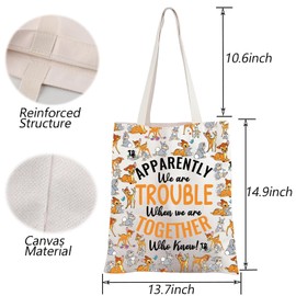 FOTAP Bambi and Thumper Tote Bag Cartoon Movie Characters Gift Deer Bambi Fans Gifts Bunny Lover Handle Bag WDW Fans Gift (Bambi Thumper UK2)