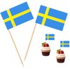 Sweden Swedish Toothpick Flags Decorations Small Cupcake Toppers Cocktail Food