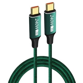 Andy's Orchids 240W USB C Fast Charging Cable,Charging Cable Compatible with Laptop Mobile Phone Tablet Type C Male to Male Data Cord PD QC 4.0(6.6FT,Green)