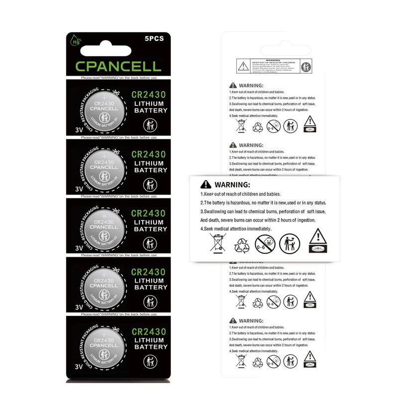 CPANCELL CR2430 Lithium Batteries 3V High Capacity Battery (5 Count)
