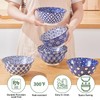 AntoKueh 6 inches Blue and White Ceramic Bowls, 25Oz Deep