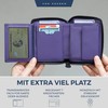 VON HEESEN Leather Wallet for Men and Women, Violet, 1