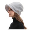 ZLYC Women Slouchy Beanie with Short Visor Brim Double Layer