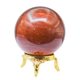 Red Jasper Crystal Ball with Stand - 2" Inches Crystal Sphere Meditation Balls for Witchcraft and Decorative Balls