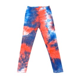 Eevee Girls' Basic Comfort Stretch Soft Solid and Stylish Print Leggings (Tropical Breeze tie Dye, S/M)