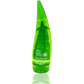 BioRLX 99% Purity Aloe Vera Gel with Collagen and Hyaluronic Acid for Face, Body and Hair & Soothing, Moisture, Sun Burns, Anti Wrinkle, Anti Aging, Razor Bumps, Dry Skin (80ml, One Bottle)