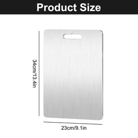 MZY LLC Titanium Cutting Board Stainless Steel Cutting Boards 304 Chopping Board Double-Sided Cutting Boards for Kitchen Steel Chopping Board for Meat Fruit Vegetable (23 * 34cm/9.1 * 13.4in)
