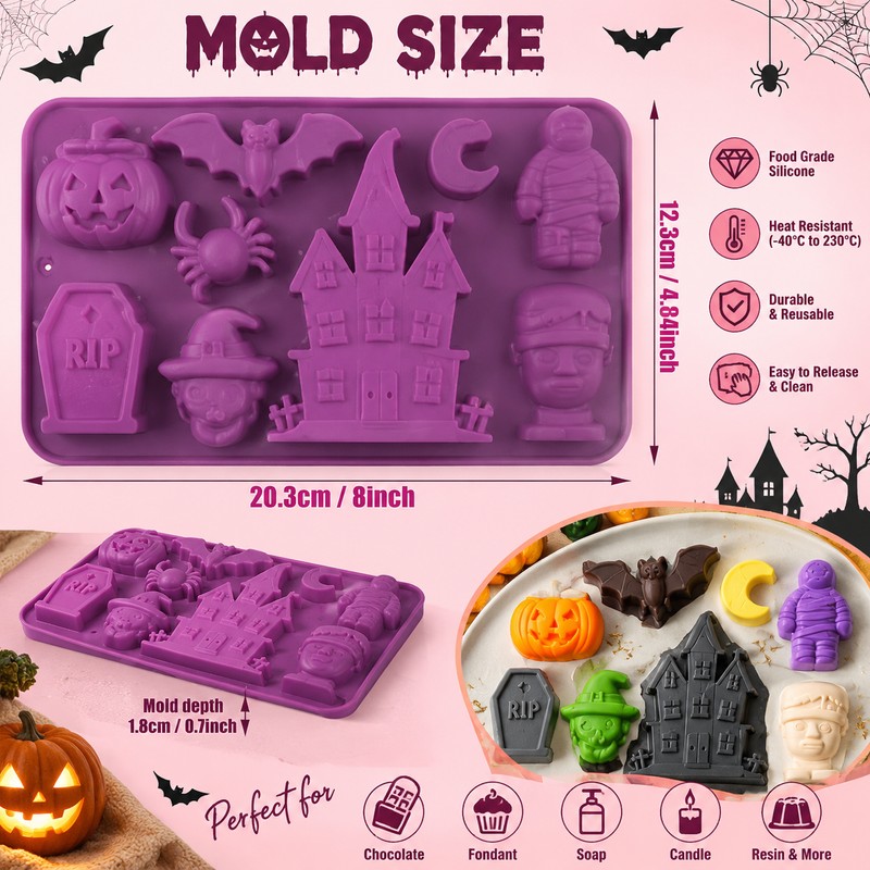 Silicone Halloween Candy Mold for Baking & Crafts – Witch