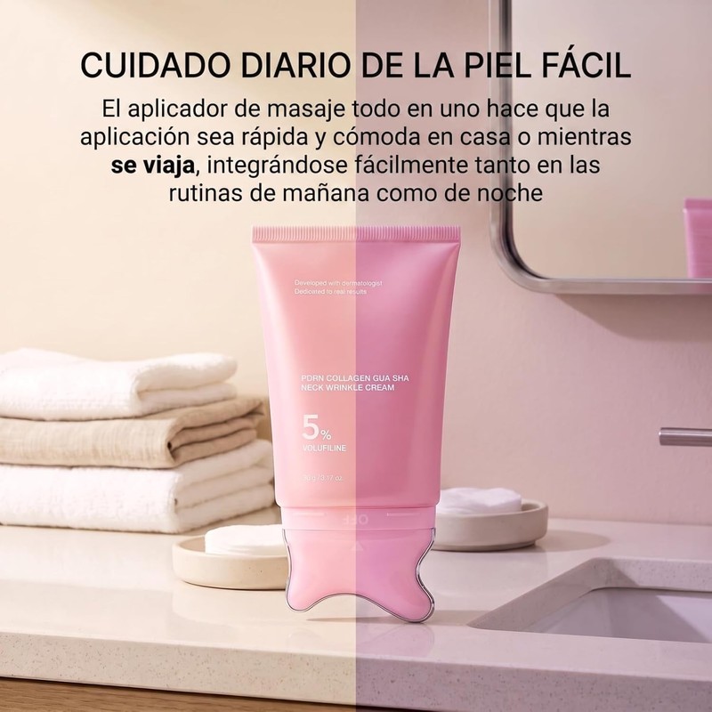 Crema Para Cuello Con PDRN Colágeno Y Aplicador Gua Sha