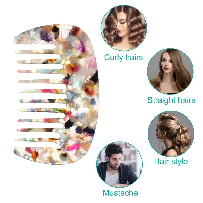 VOCOSTE Hair Comb Wide Teeth Anti-Static Pocket Comb for Thick