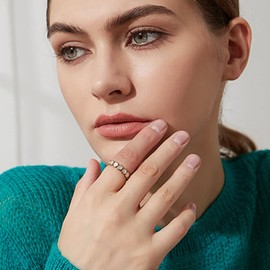 Jude Jewelers 4mm Stainless Steel Clam Shell Filled Eternity Style Wedding Band Statement Promise Anniversary Ring (Gold, 9)