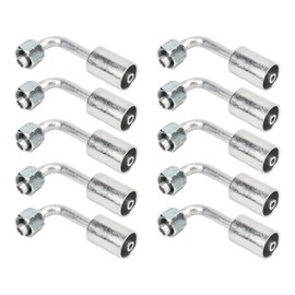 10 Pcs 3/8in Air Conditioning 90 Degree Beadlock Aluminum AC Splicer Hose Fittings Adapter Connector for Car Truck Engineering Vehicle