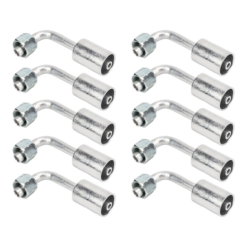 10 Pcs 3/8in Air Conditioning 90 Degree Beadlock Aluminum AC