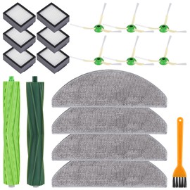 GreeSuit Replacement Parts for iRobot Roomba i5/i5+/j5/j5+, Mop Robot Accessories with 2 Rubber Brushes, 4 Wipes Accessories, 6 Side Brushes, 6 HEPA Filters, 1 Cleaning Brush