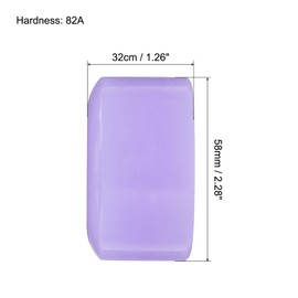 PATIKIL 32 x 58mm Roller Skate Wheels with Bearings, 4 Pack 82A Quad Skate Replacement for Double Row Skate Skateboard Indoor or Outdoor, Purple