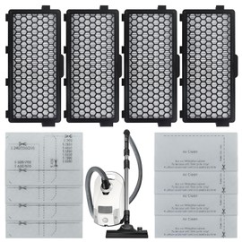 4 PCS SF-AA50 AirClean Filters for Miele S4 S5 S6 S8 S4000 S5000 S6000 S8000 Series,Cat and Dog S5260 S5261 Tt5000 Sf-Aac50, Complete C2,C3, Compact C1, C2，Miele Filter Vacuum C3