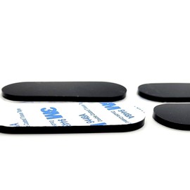 2 1/2" x 1" Oval Rubber Stick on Feet 1/8" Thick Adhesive Backed Stick on Pads for Electronics, Consoles, and Furniture. Waterproof Base Bumper Pad Spacers (Pack Size: 48 Pack)