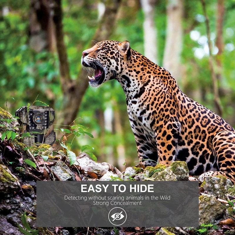 WOSPORTS Mini Trail Camera,24MP 1080P HD Game Camera Motion Activated