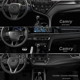 CKE Compatible with Toyota Camry 2026 2025 2024 2023 2022 2021 2020 2019 2018 for Corolla Cross Avalon Accessories Car Gear Shift Knob Cover Trim Protector Cap -Carbon Fiber Style