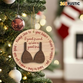 365RUSTIC Friendship Ornament, Friends Ornament Wooden, Friendship Gifts for Women, Good Friends Christmas Ornaments, Christmas Tree Decorations, for Women Friends