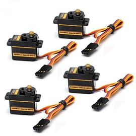 RGBZONE 4Pcs ES08MA II 12g Mini Metal Gear Analog Servo Shockproof Stable Machine Compatible for RC Model