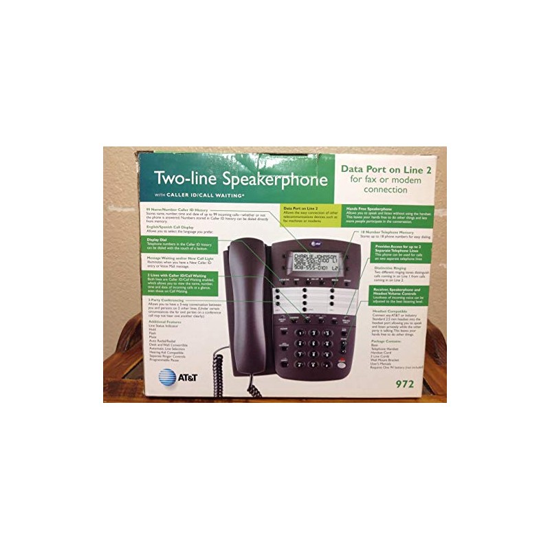 AT&T 972 2-Line Speakerphone with Caller ID (Espresso)