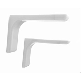 Shelf support brackets with covers 120mm Invisible/Concealed Fixings White (1 pair)