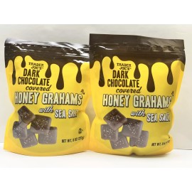 Trader Joe's 2 Packs Trader Joe's Dark Chocolate Covered Honey Grahams w/Sea Salt 8 oz Each
