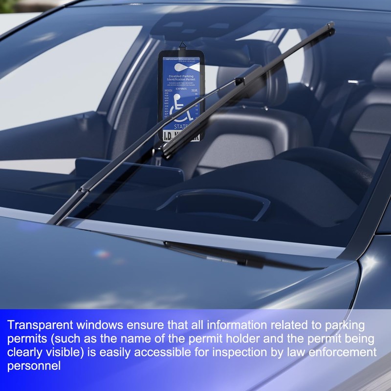 Zpana Handicap Placard Holder for Car, Transparent Handicapped Parking Permit