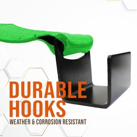 Boxer 2 Pack Roll Off Winch Strap with Flat Hook 4-inch x 5 feet - Green - Heavy Duty Container Hook - Truck and Trailers