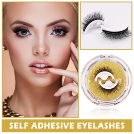 Self Adhesive Eyelashes,Reusable Self Adhesive Eyelashes,False Eyelashes Natural Look,No Glue Reusable Adhesive Eyelashes,Reusable Self-adhesive Eyelashes for Women (Pack Of 2 Pairs)- W09
