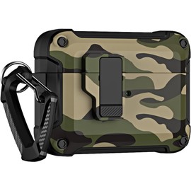 ARGOO Funda para AirPods Pro 2 [Modelo 2022] Uso Rudo, TPU Rígido con Bloqueo de Seguridad, Lazo de Mosquetón, Compatible con Carga