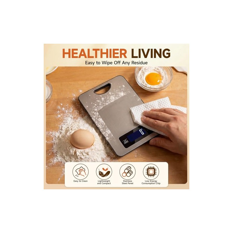 Food Scale, Digital Kitchen Scale with Hanging Loop, 11lb Baking