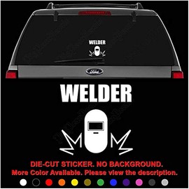Welder Welding Die Cut Vinyl Decal Sticker for Car Truck Motorcycle Vehicle Window Bumper Wall Decor Laptop Helmet Size- [8 inch] / [20 cm] Wide || Color- Gloss White