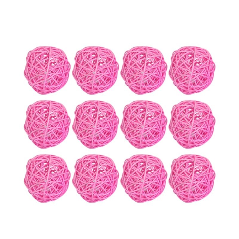 15Pcs Pink Rattan Decorative Balls for Diy Craft - Versatile