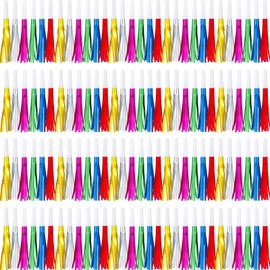 LCPQMZGH 120 Pcs Gold Noise Makers, Metallic Fringed Noise Makers for New Year Party Favor Supplies, Multicolour