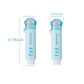 Cat Paw Shaped Retractable Erasers, 4PCS Push-Pull Rubber Eraser Traceless Useful Push-Pull Cat Paw Rubbing Eraser Cute Rubber for Students Writing Office School Supplies for Christmas