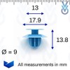 VVO Fasteners- Blue Plastic Side Skirt, Sill Moulding Cover Trim