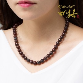 Natural Red Jade Gemstone Bead Health Necklace 9mm 10mm Red Jade Gemstone Necklace 9mm/Women's