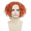 BERON Orange Mens Short Wig Curly Costumes Hair Wigs for