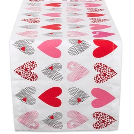 DII Valentine's Day Table Top Collection, Table Runner, 14x108, Hearts Collage