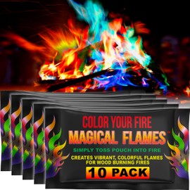Magical Flames: Creates Vibrant, Colorful Flames for Wood Burning Fires! (10) by Evergreen Research