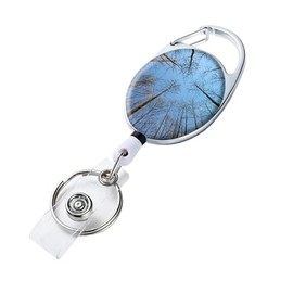 Badge Reels Retractable, Oval Shape Double Sided Color Print Pattern Badge Holders, Lightweight Plastic Badge Reel Card Holder with Key Ring Belt Clip for Nurse,Teacher,Student (Fir)