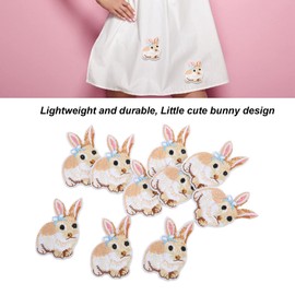 10Pcs Sew On Applique Patches Rabbit Applique Patches,Embroidered Bunny Patch Badge Sew On Applique Patches Cute Rabbit Sewing Applique for Jackets, Hats, Backpacks, Jeans,1.97×1.38inch