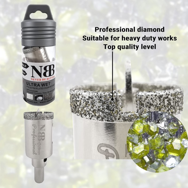 NBB Galvanised Diamond Drill Bit with Triangular Shaft Diamond Crown